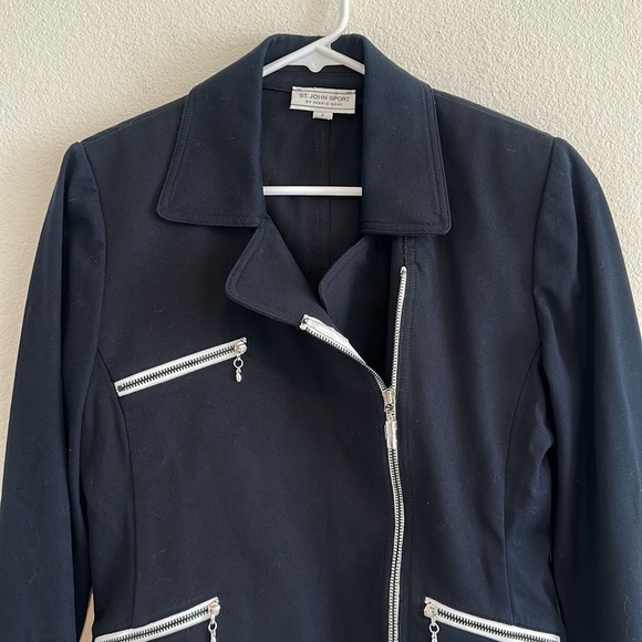 St. John Asymmetrical Zipper Jacket - Picture 2 of 8